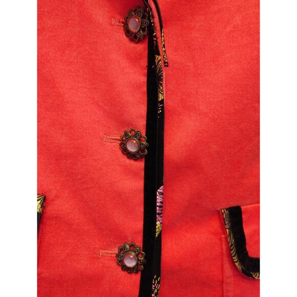 LA VIE BOHEME Fitted Velvet Jacket Small Jeweled Buttons READ/MEASUREMENTS VGC - Picture 5 of 7